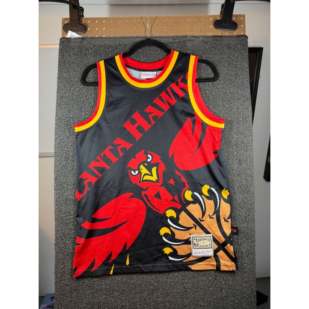 Mitchell & Ness Basketball Jersey Youth L Black Atlanta Hawks Hardwood Classics